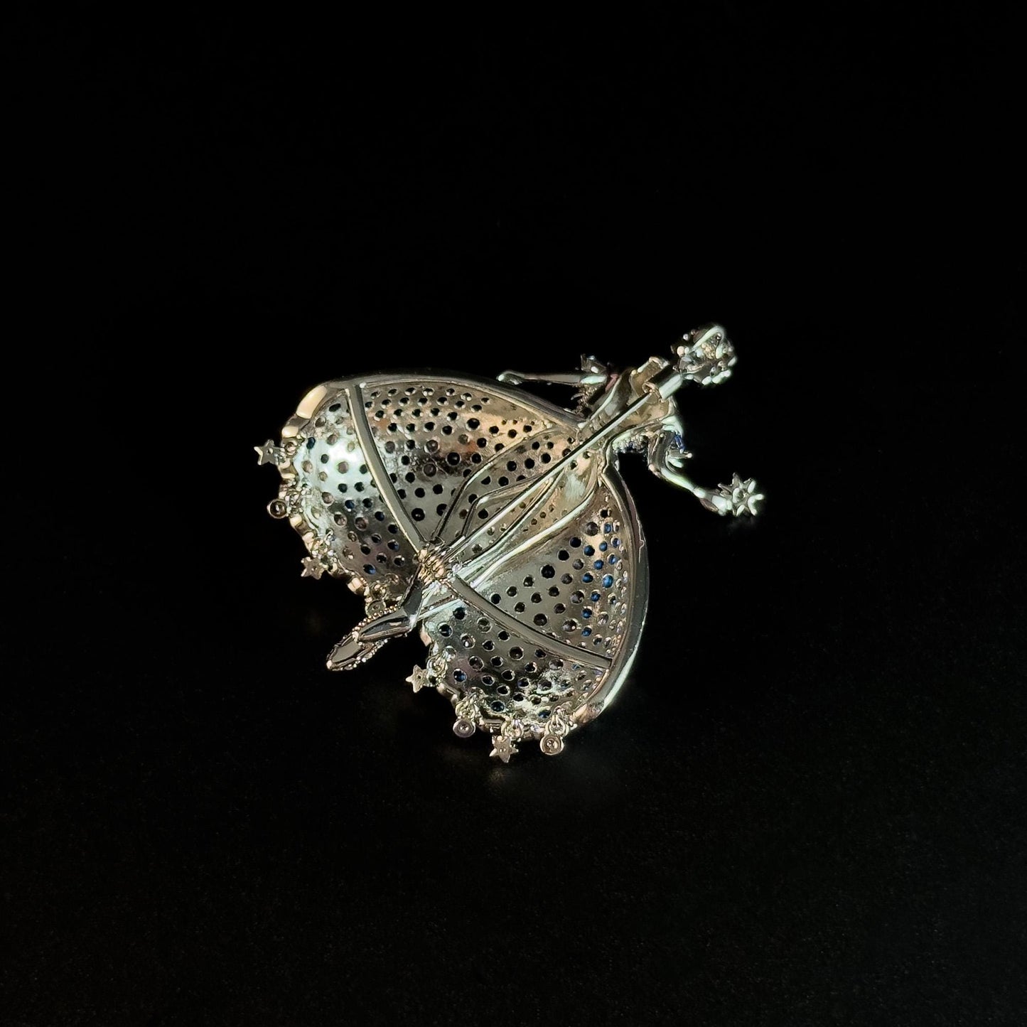 Colored Diamond and Cubic Zirconia Ballerina Brooch