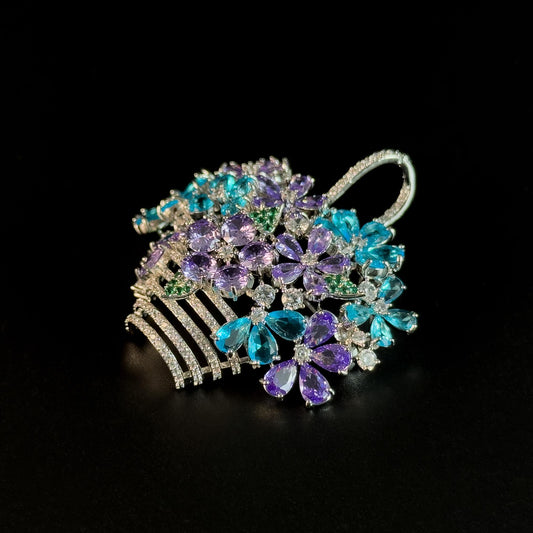 Colorful Flower Basket Brooch