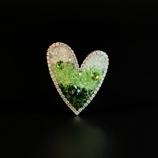 Green Heart Brooch