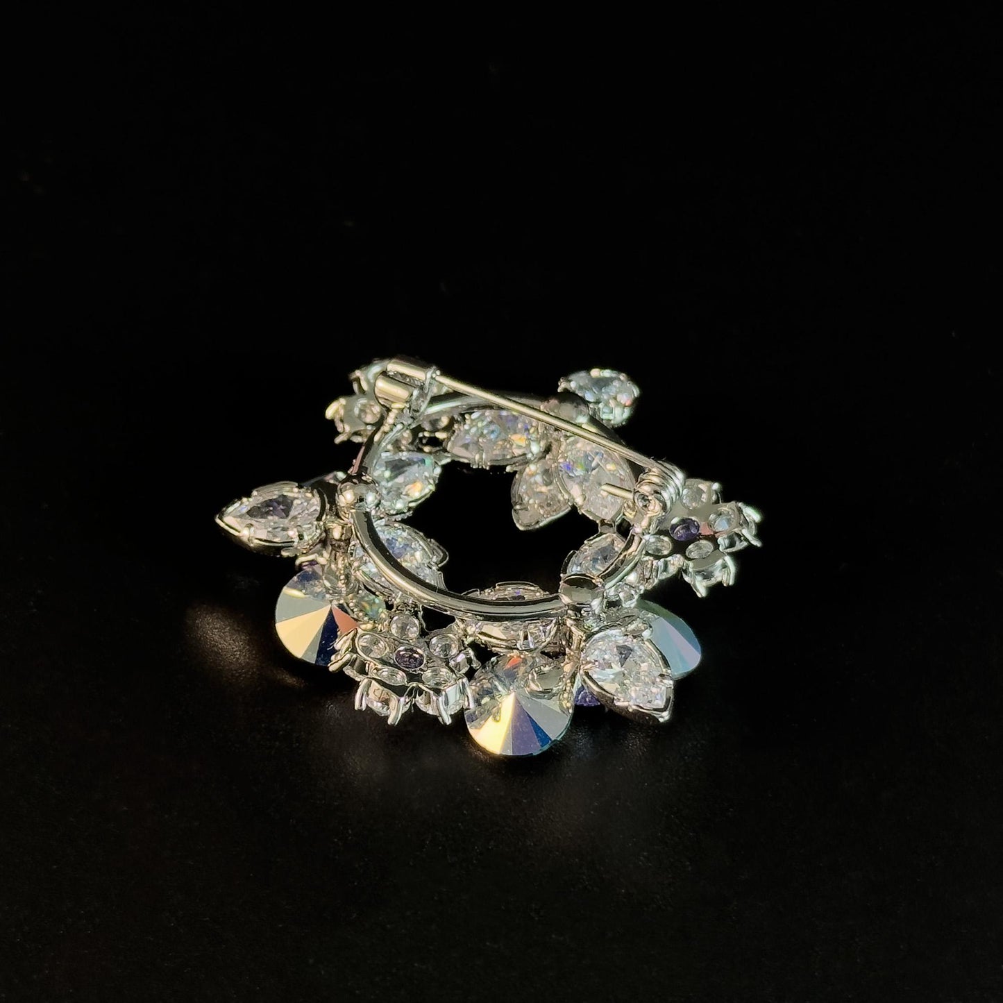 Purple Floral Wreath Brooch