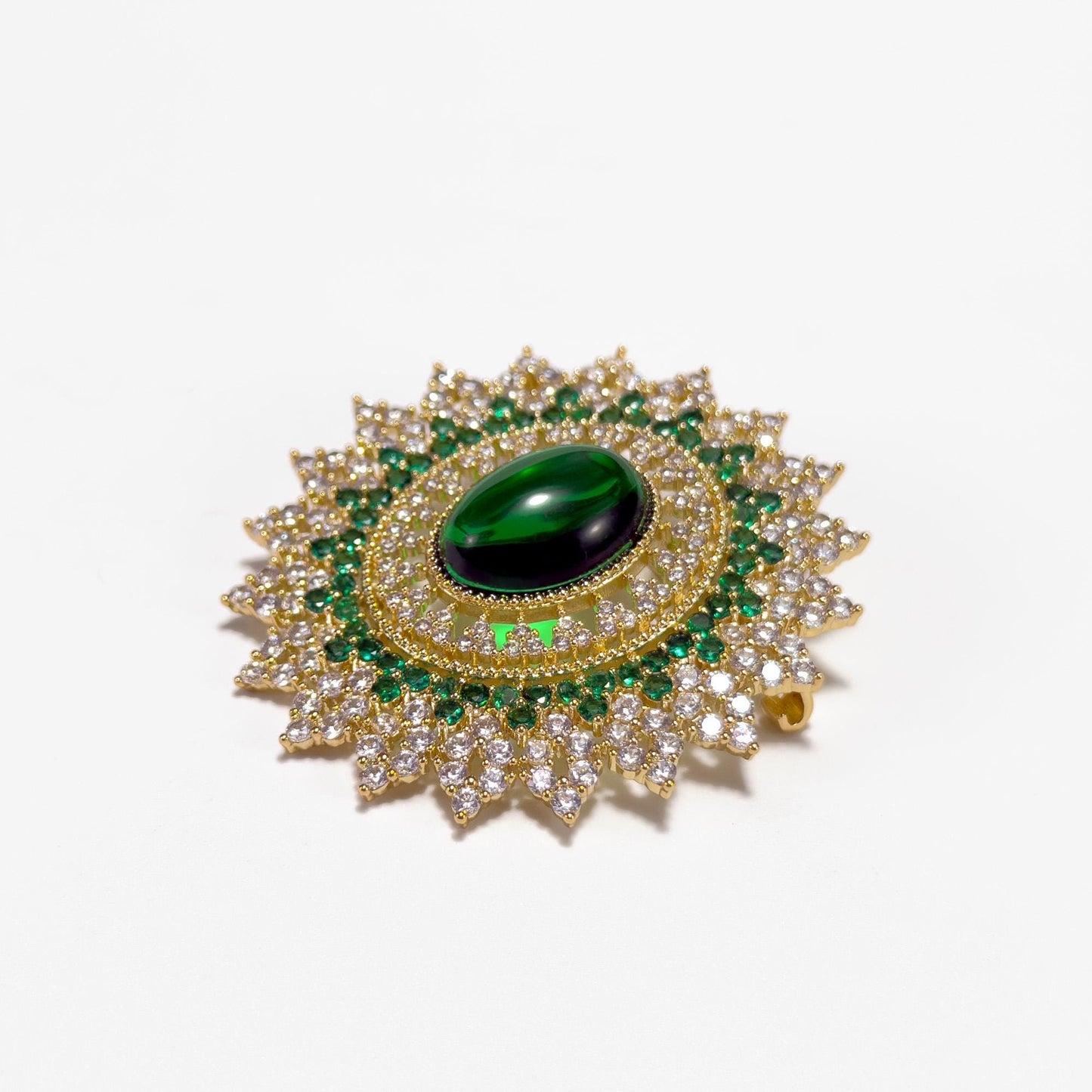 Baroque-Style Emerald Brooch