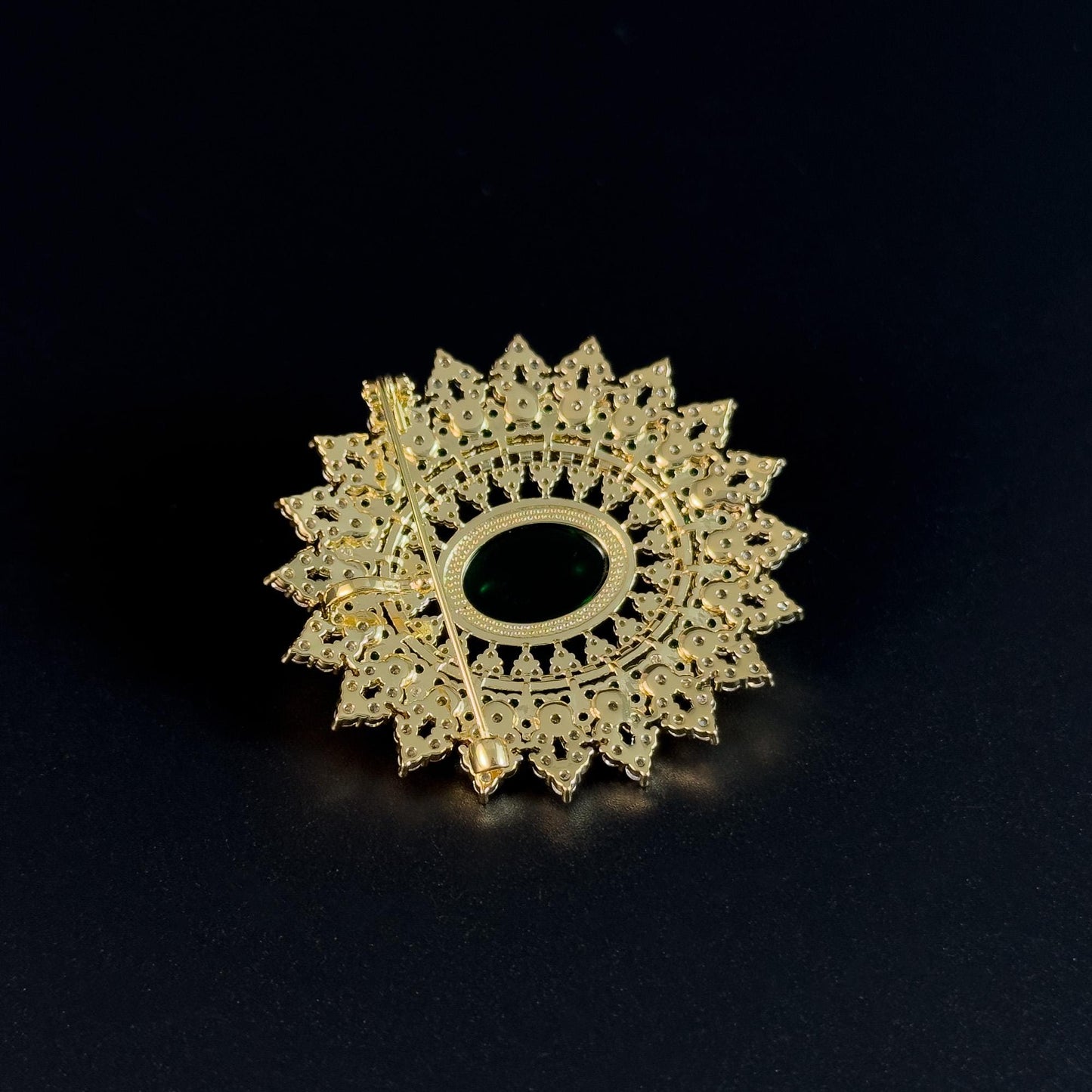 Baroque-Style Emerald Brooch