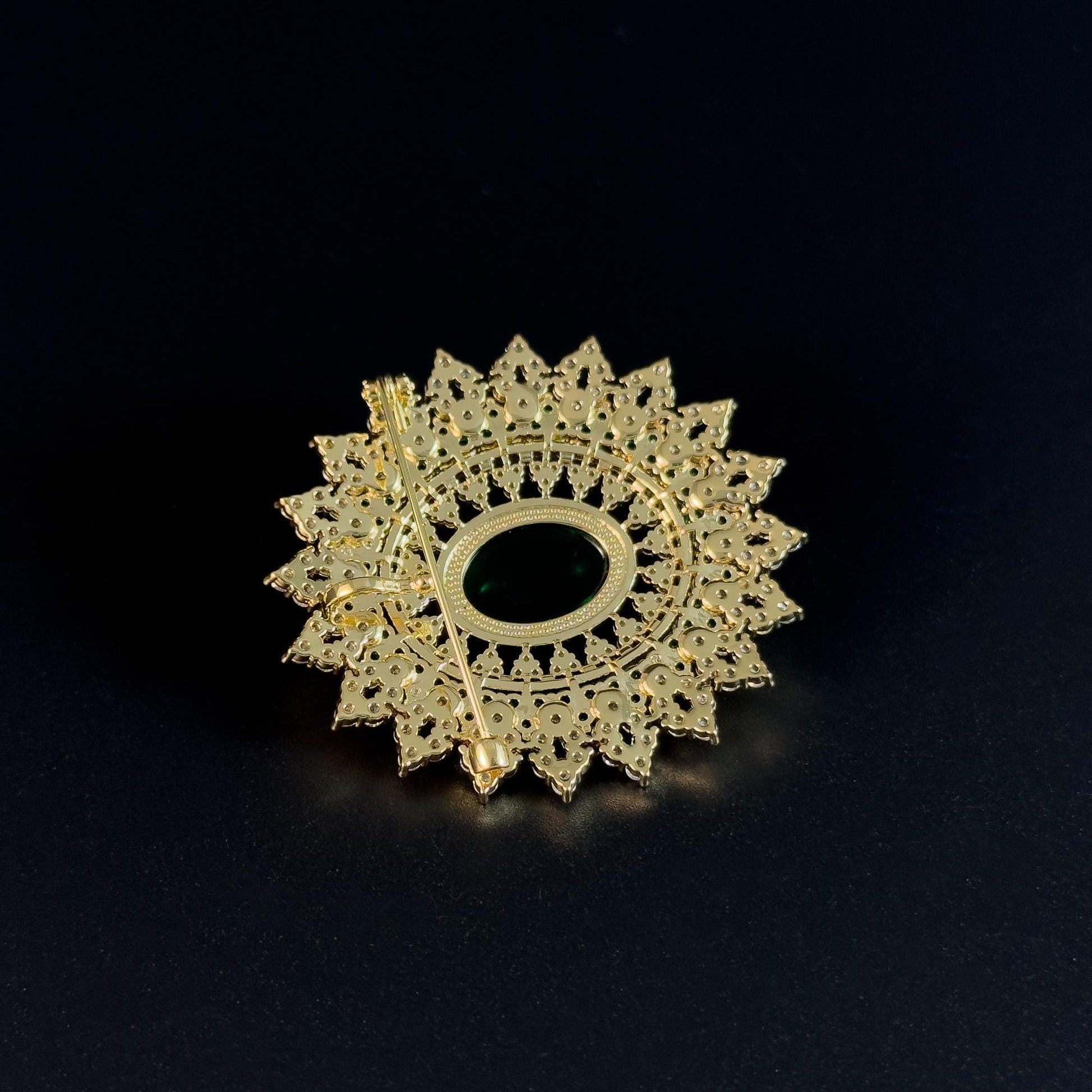 Baroque-Style Emerald Brooch