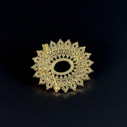 Baroque-Style Emerald Brooch