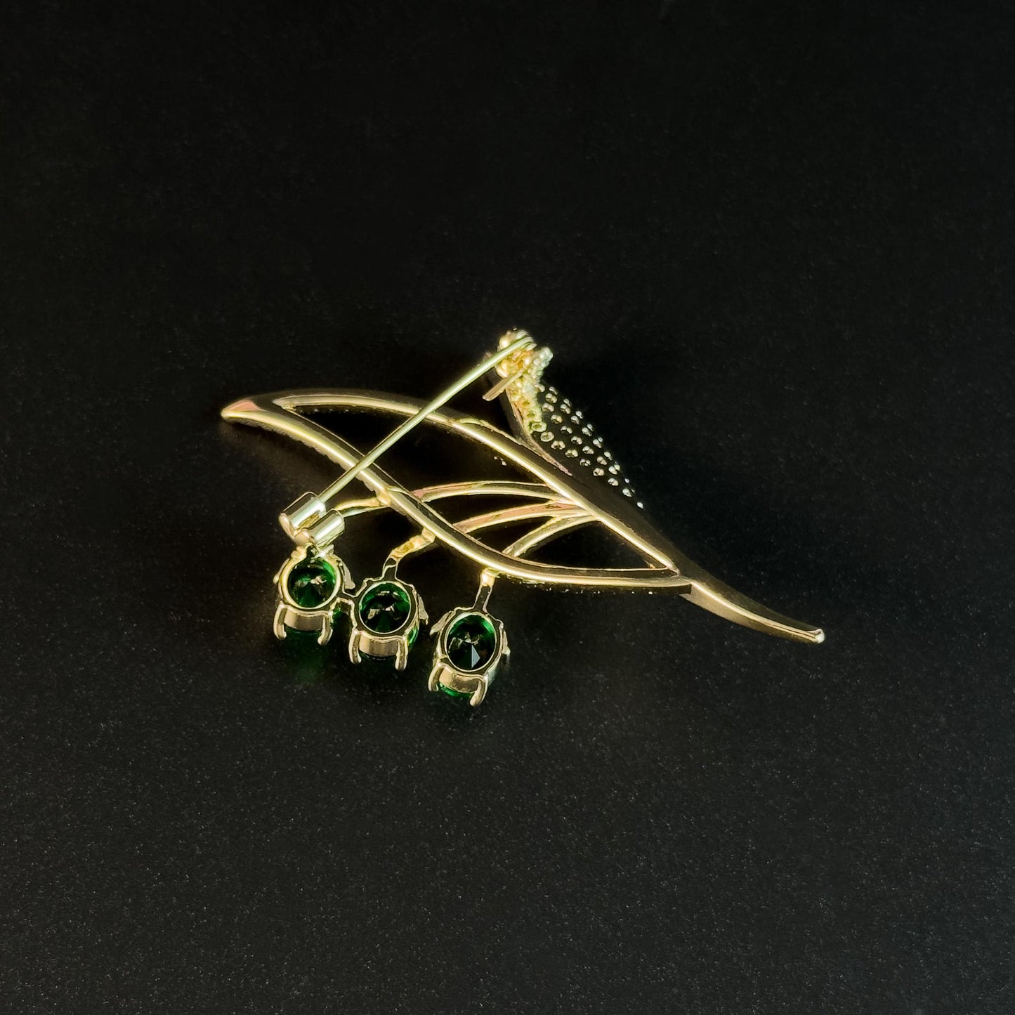 Emerald Lily of the Valley Brooch