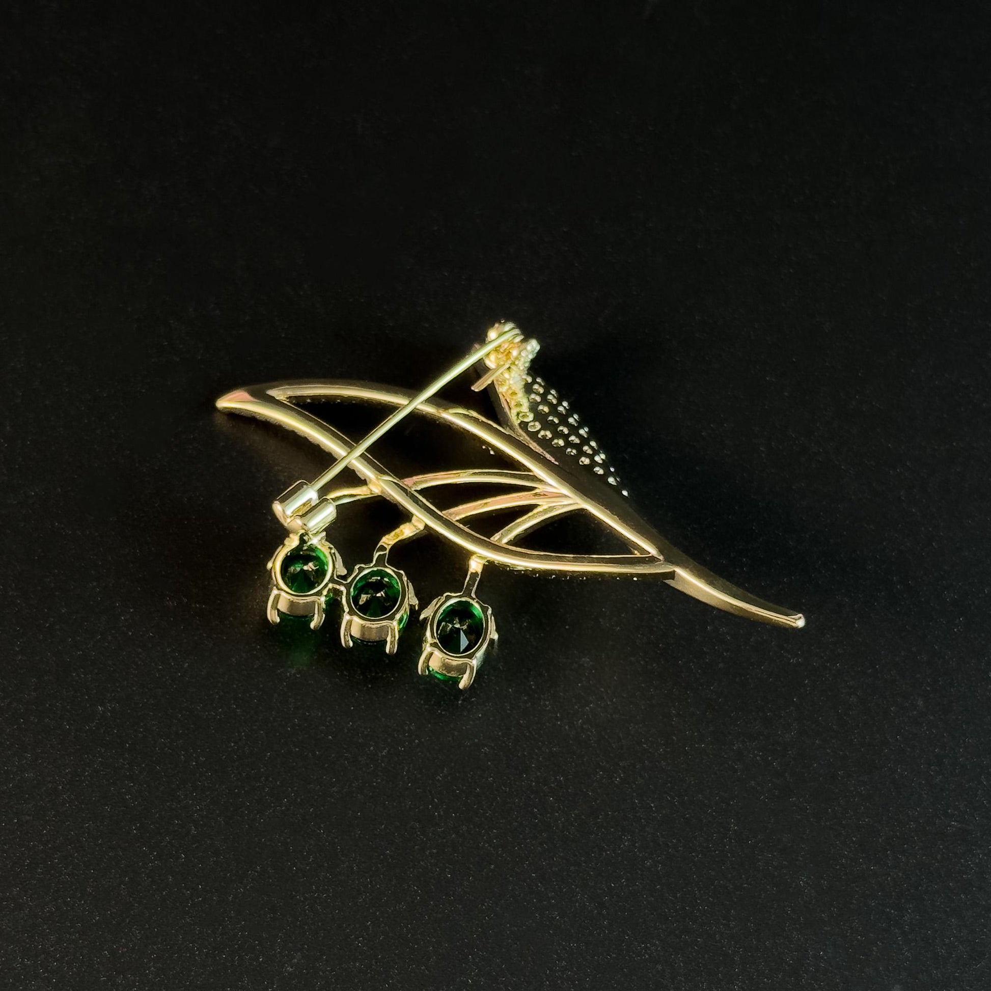 Emerald Lily of the Valley Brooch