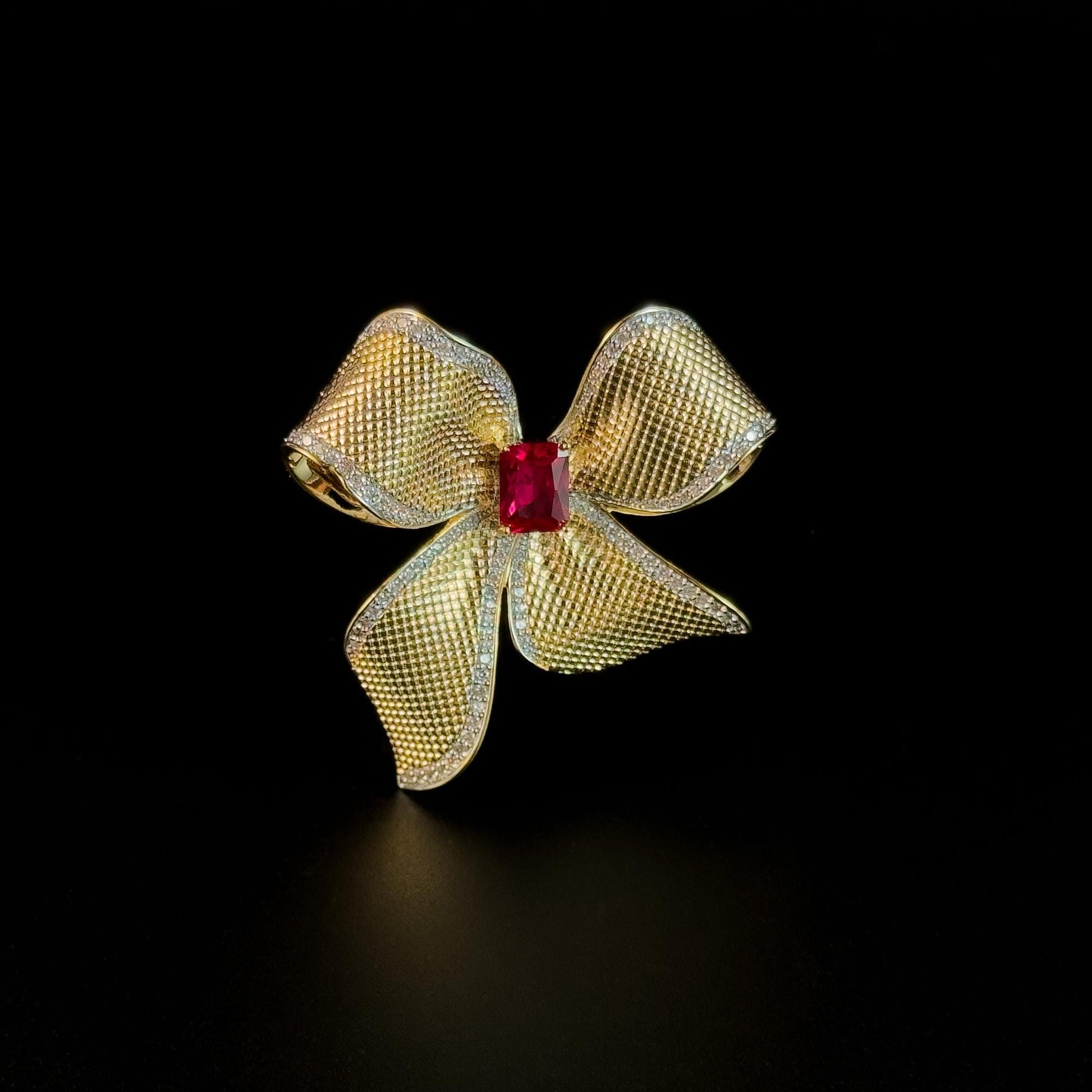 Heavy-Duty Gold Bow Brooch