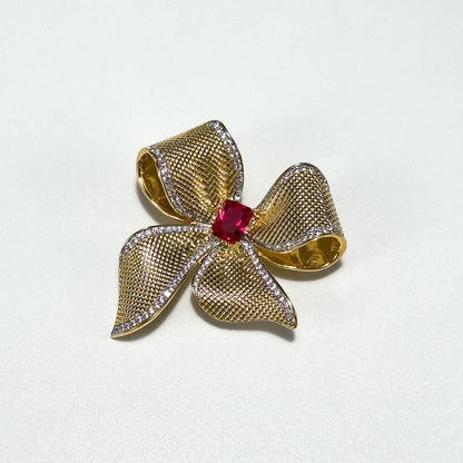 Heavy-Duty Gold Bow Brooch