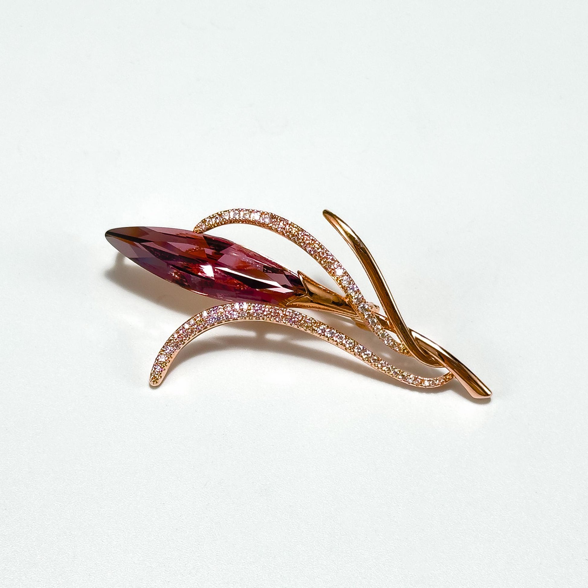 Elegant Pink Zircon Bouquet Brooch