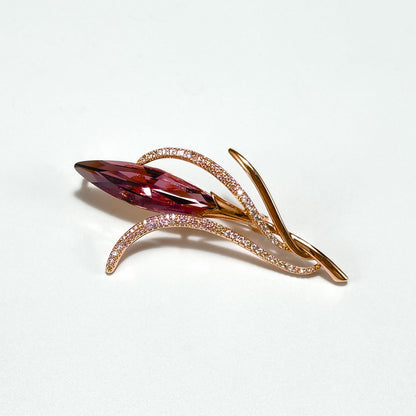 Elegant Pink Zircon Bouquet Brooch