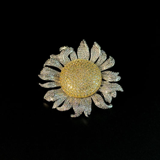 Sunflower-Shaped Brooch