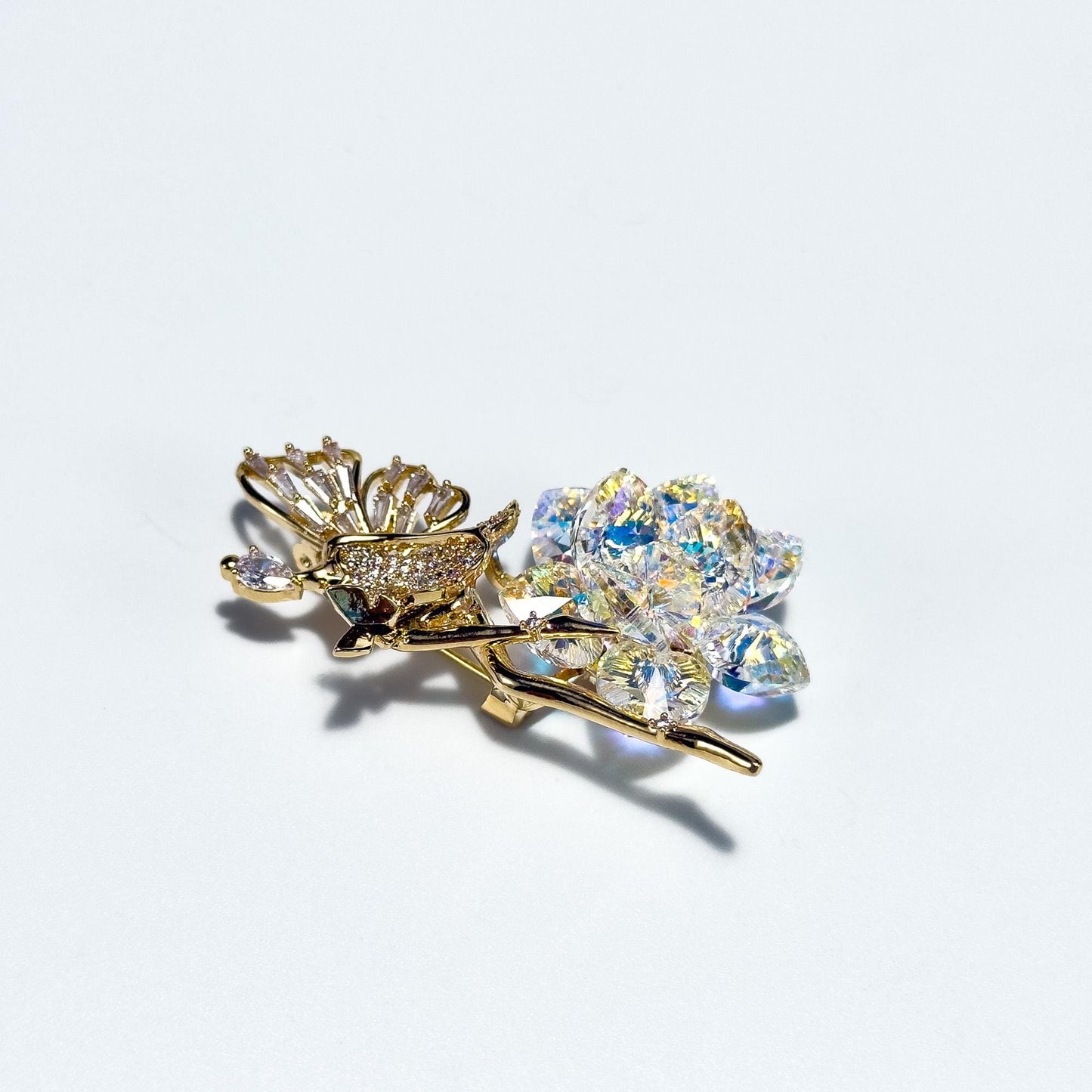 White Crystal Fairy Brooch