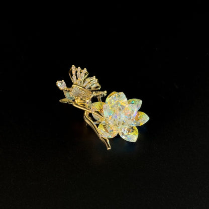 White Crystal Fairy Brooch