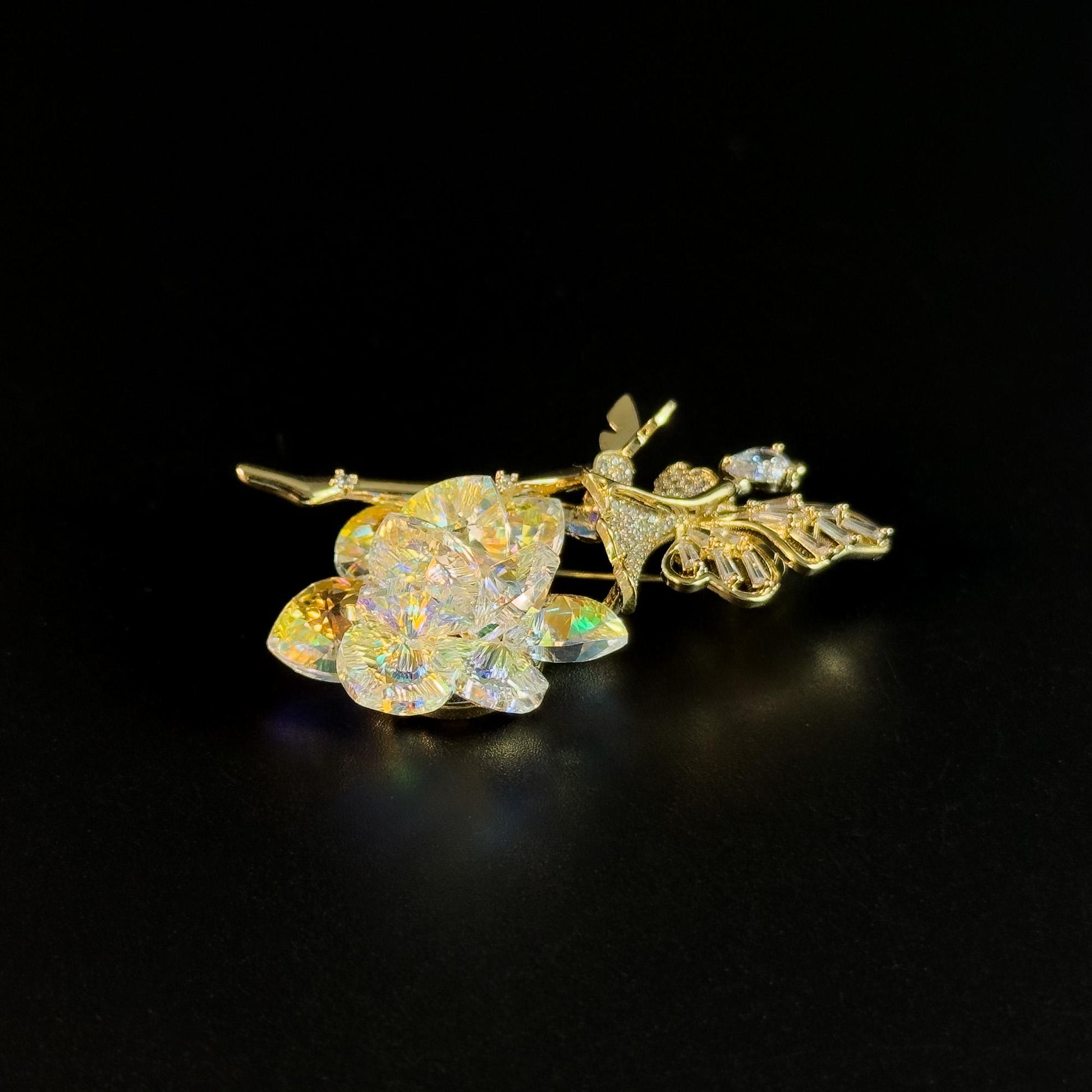 White Crystal Fairy Brooch