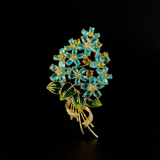 Heavy-Duty Crystal Bouquet Brooch