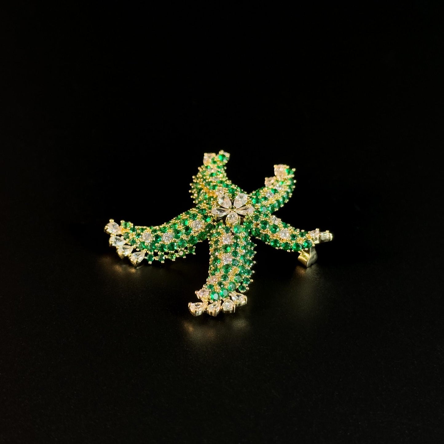 Green Starfish Brooch