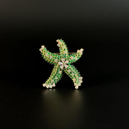 Green Starfish Brooch