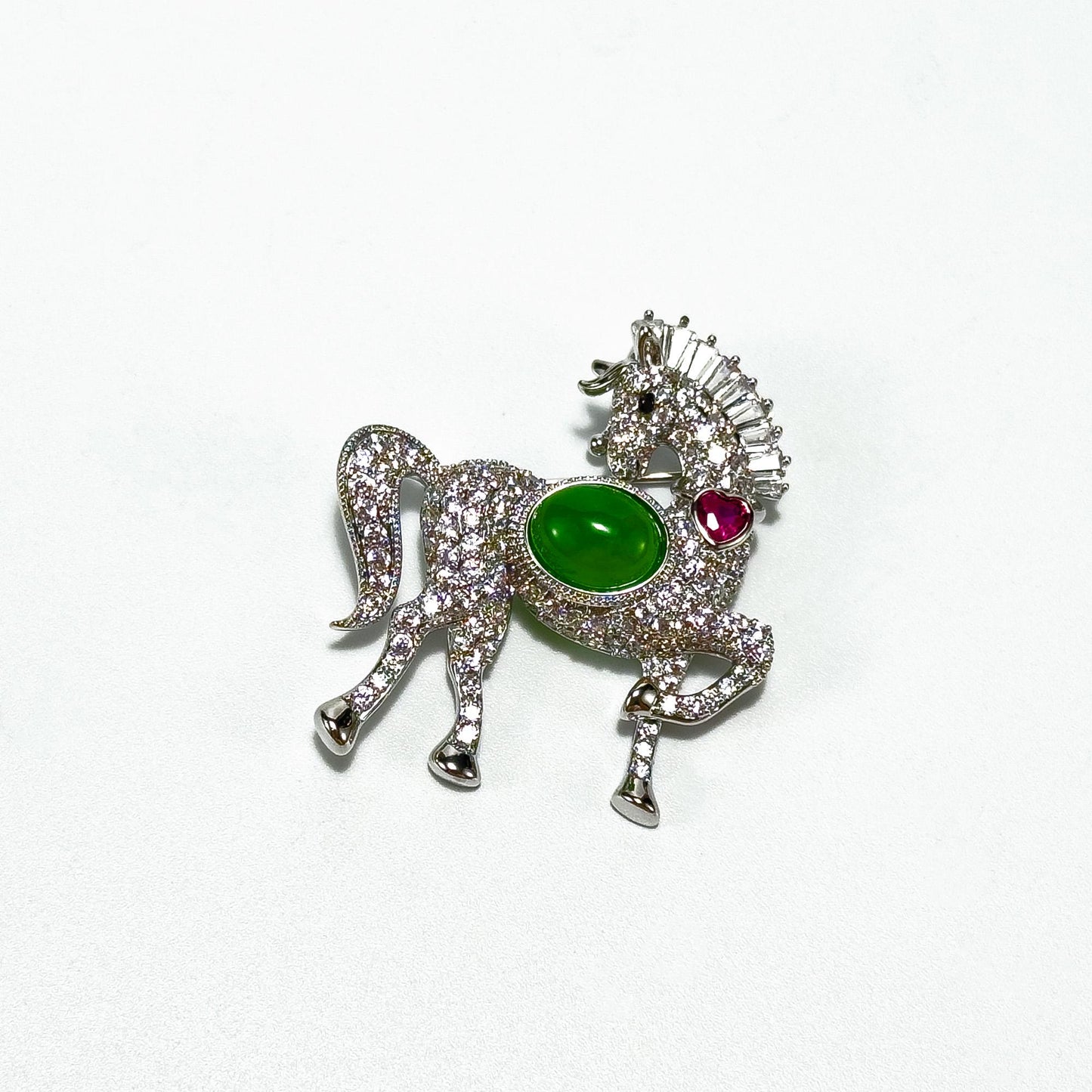 Emerald Pony Brooch