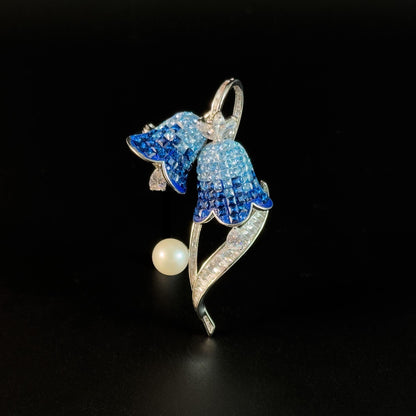 Blue Bellflower Brooch