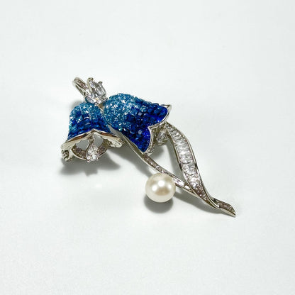Blue Bellflower Brooch