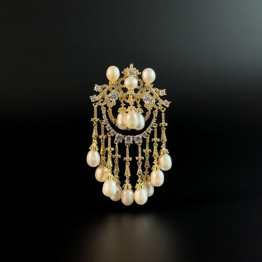 Courtly Baroque Pearl Tassel Brooch