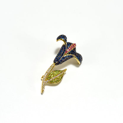 Blue Calla Lily Brooch