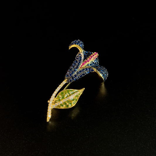 Blue Calla Lily Brooch