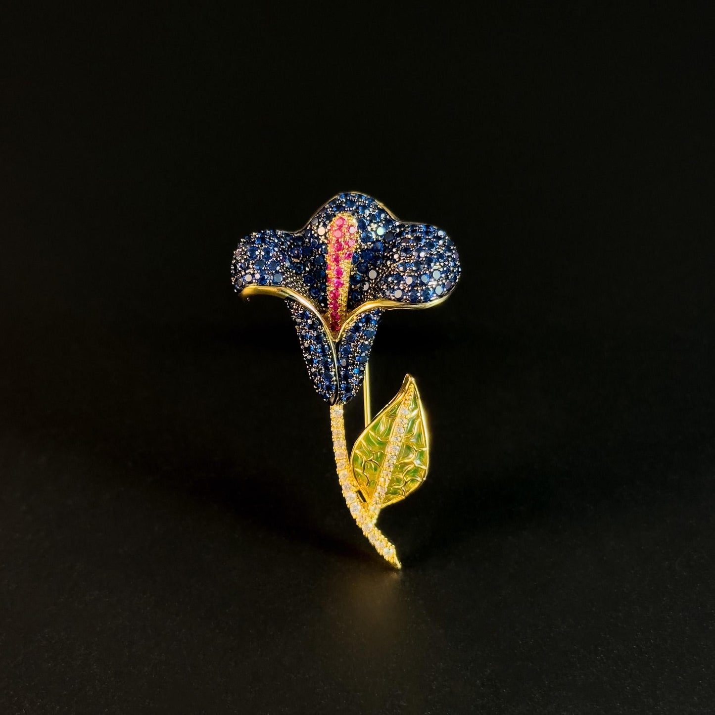 Blue Calla Lily Brooch