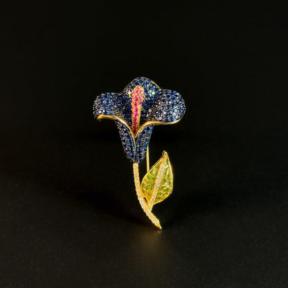 Blue Calla Lily Brooch