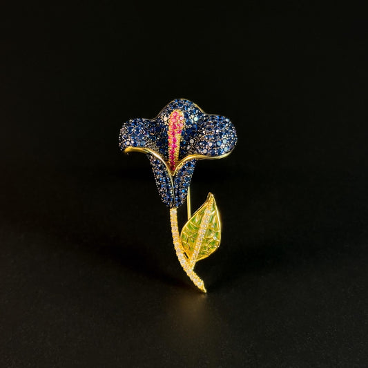 Blue Calla Lily Brooch
