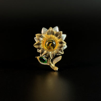 Gold Sunflower Brooch