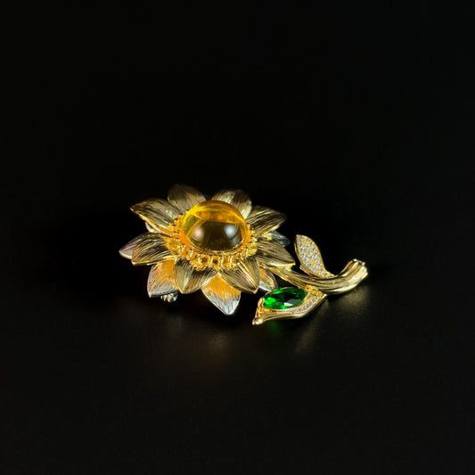 Gold Sunflower Brooch