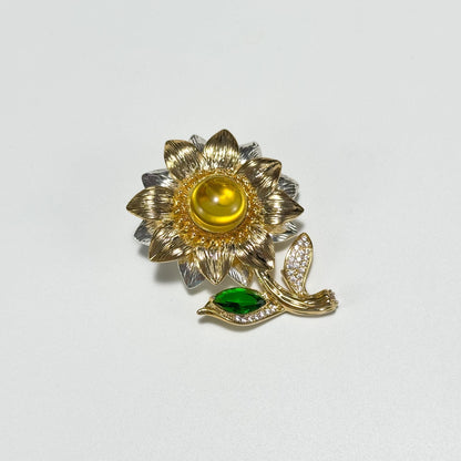 Gold Sunflower Brooch
