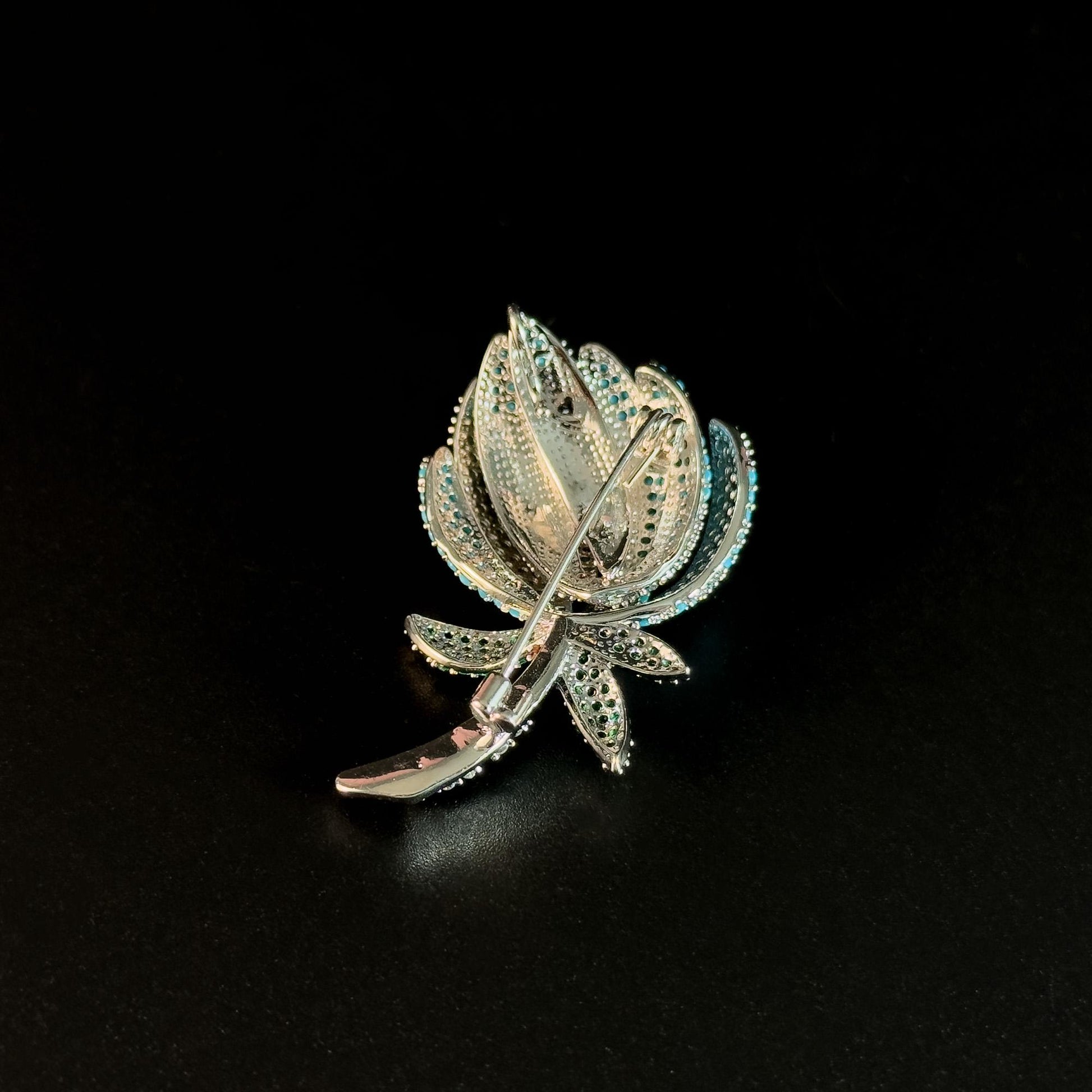 Blue Tulip-Shaped Brooch