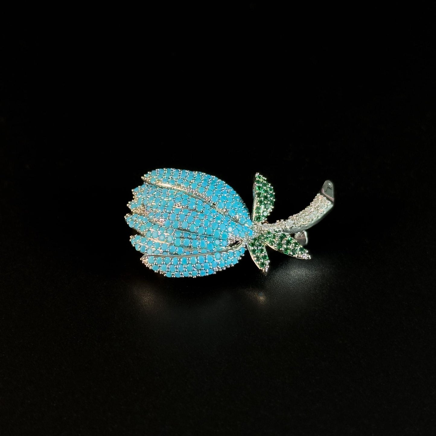 Blue Tulip-Shaped Brooch