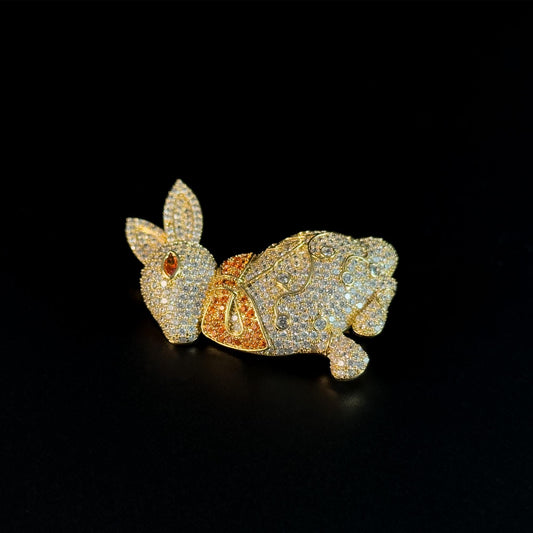 Golden Rabbit Brooch