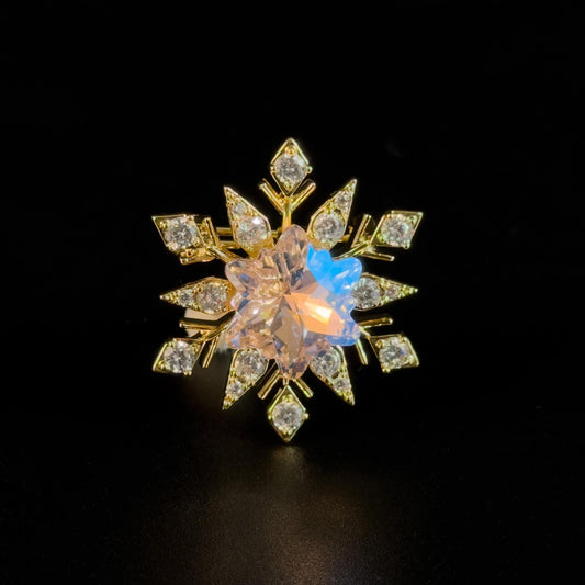 Gold Snowflake Brooch