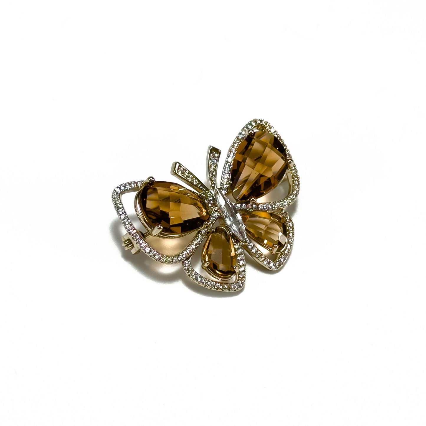 Brown Zircon Butterfly Brooch