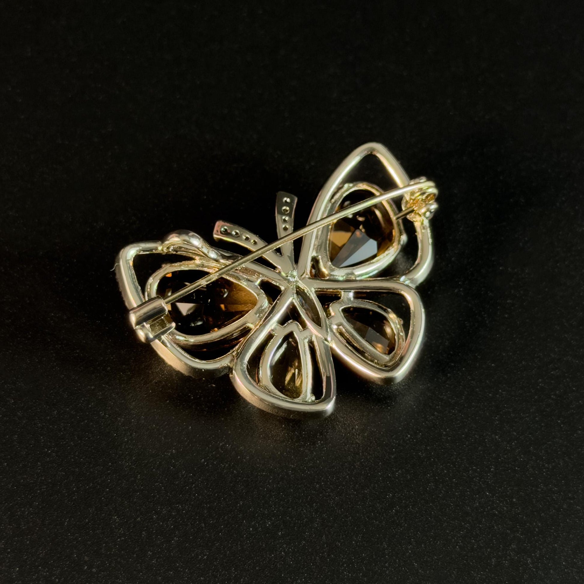 Brown Zircon Butterfly Brooch