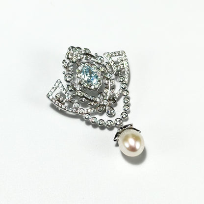 Baroque Style Pearl Pendant Brooch