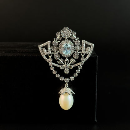 Baroque Style Pearl Pendant Brooch