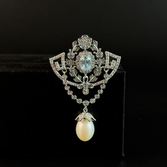 Baroque Style Pearl Pendant Brooch