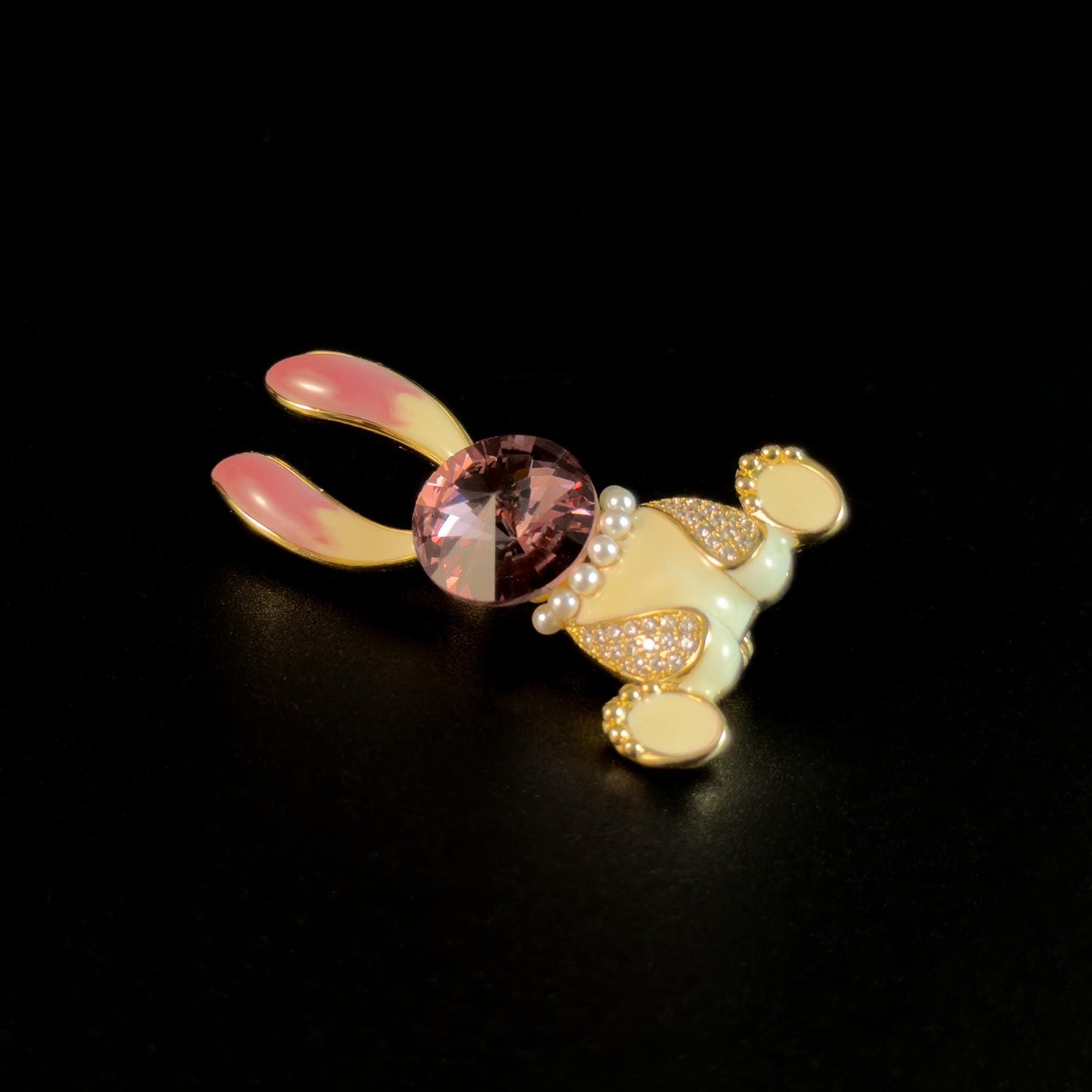 Purple Zircon Bunny Brooch