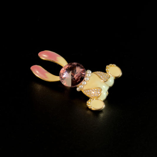 Purple Zircon Bunny Brooch
