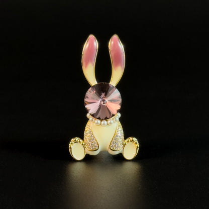 Purple Zircon Bunny Brooch
