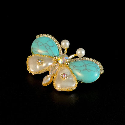 Turquoise Butterfly Brooch
