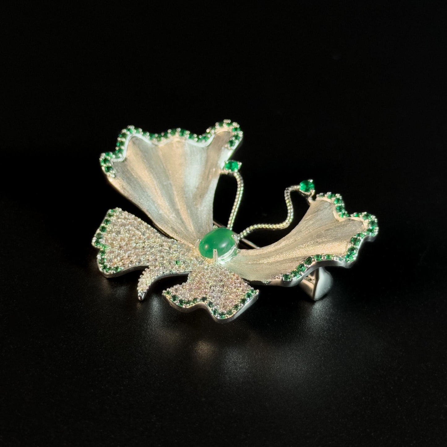 Emerald Butterfly Brooch