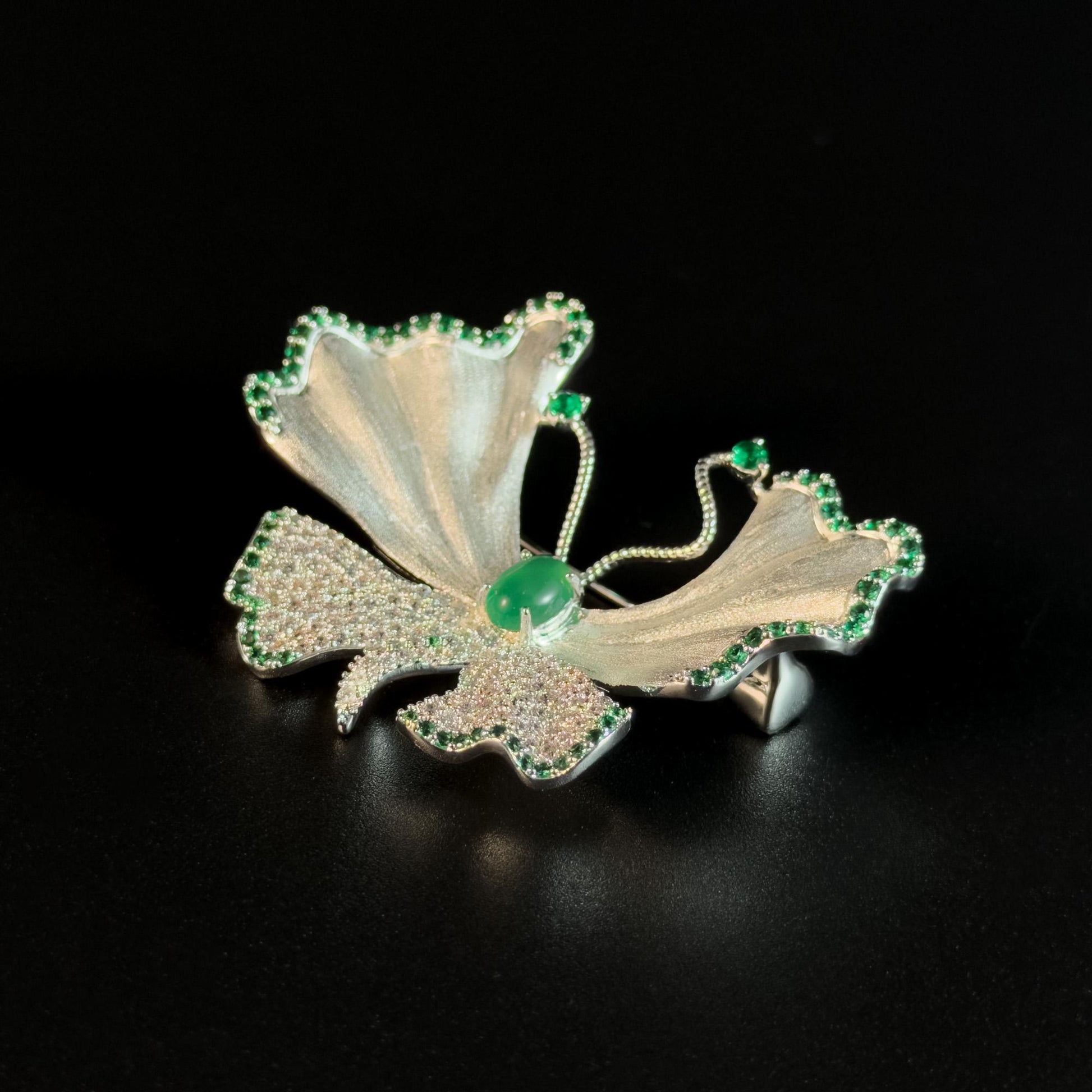 Emerald Butterfly Brooch