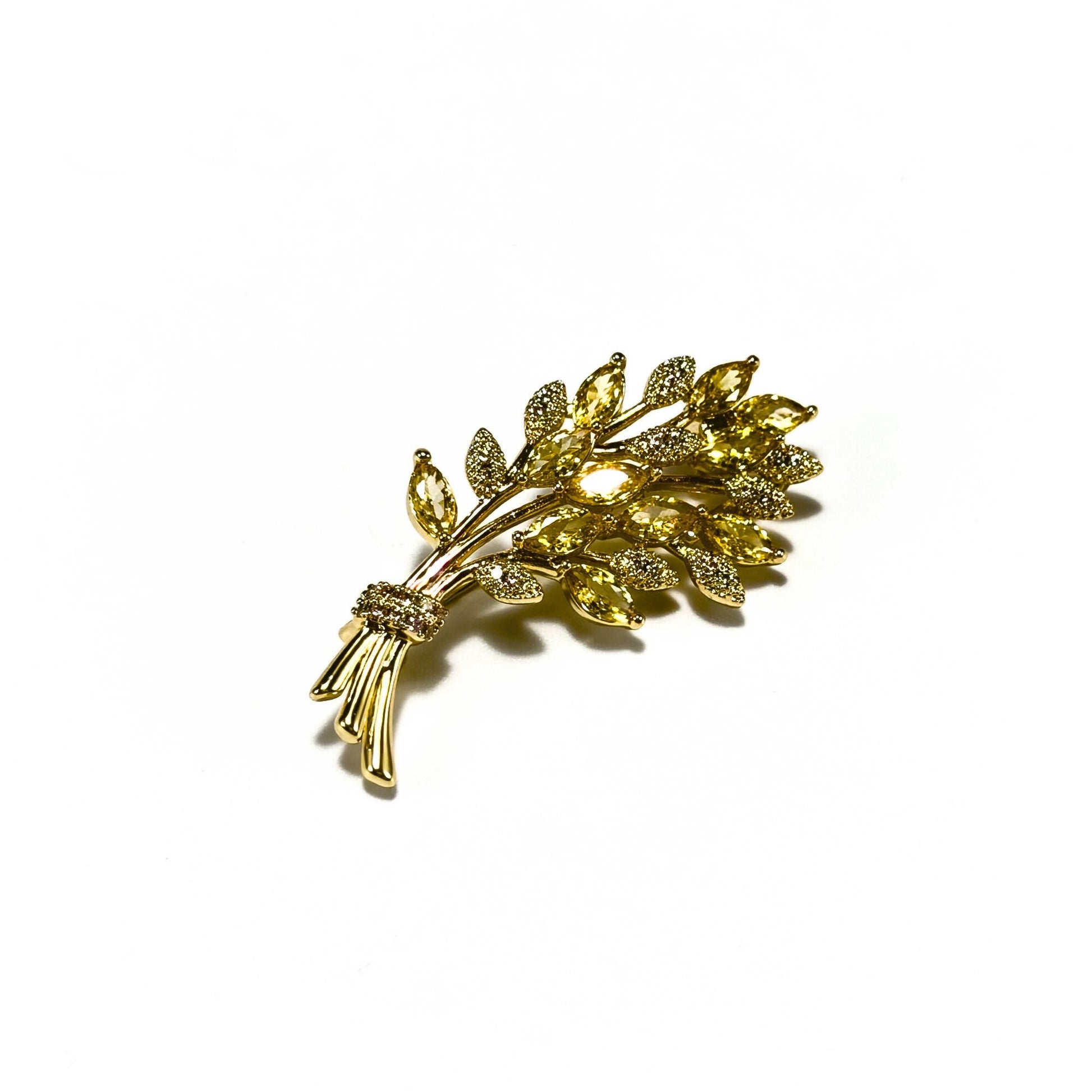 Golden Wheat Ear Brooch