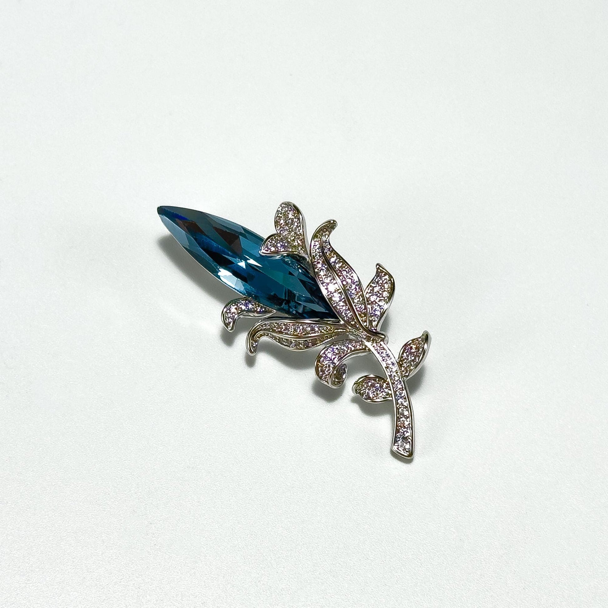 Blue Zircon Bouquet Brooch